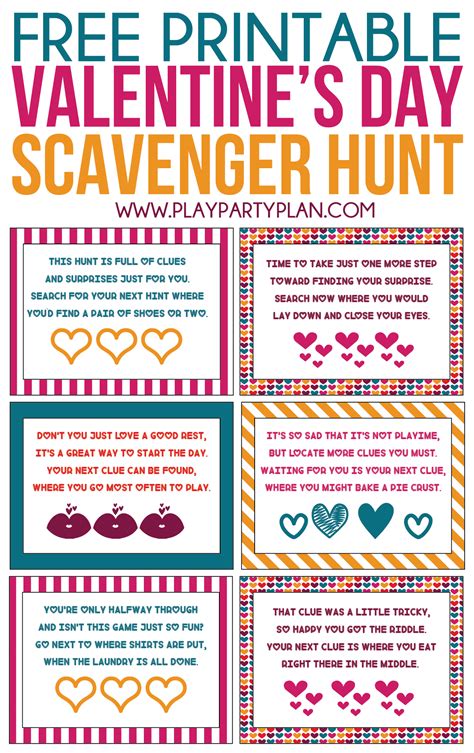Printable Valentine S Day Scavenger Hunt